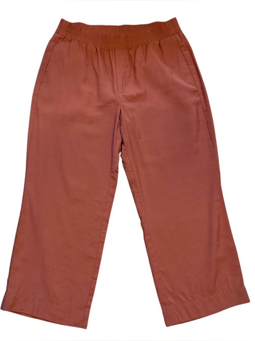 Ann Taylor Women’s Elastic Waist Wide-Leg Pants - Rust - Picture 1 of 5